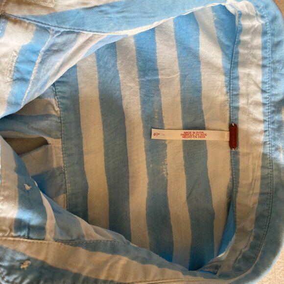Free People Blue and White Striped Blouse - Picture 2 of 2